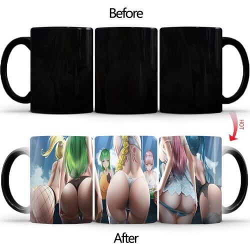 Spoof ass Magic mug discoloration cups changing color mugs creative original coffee milk tea cup BSKT-013