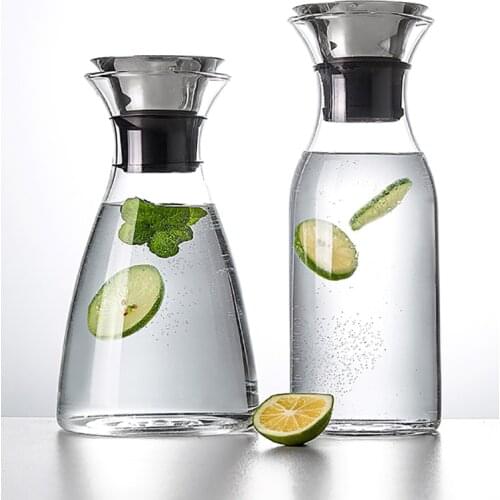 1.5L Glass Cold Hot Kettle Water Bottle High Borosilicate Glass Container Bottle Restaurant Home Lemon Juice Tea Milk Kettle