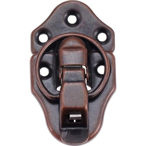 1Pc Iron Red Copper Lock Jewelry Chest Gift Box Toggle Latch Suitcase Case Buckles Hasp Latch Catch Clasp w/Screws 68*38MM
