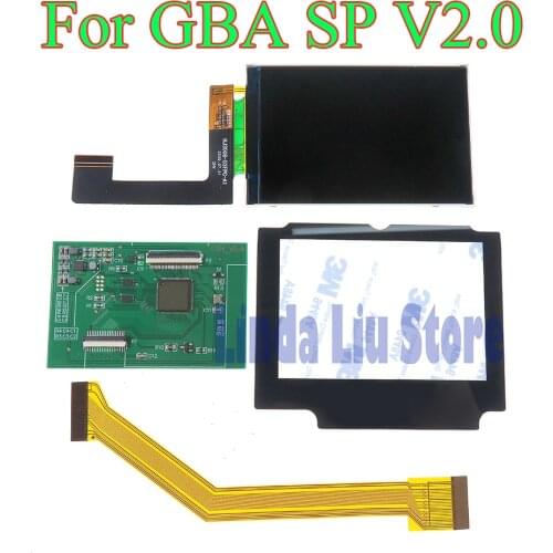 10SETS Highlight IPS LCD Screen For GBA SP Brightness V2.0 LCD Screen For GameBoy Advance SP Low Power Screen IPS LCD Screen