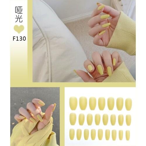 24pcs Reusable Fake Nails Pure Color Frosted Ballerina Acrylic for Nails Medium Long Matte Ballet Tips Press on Nails for Women