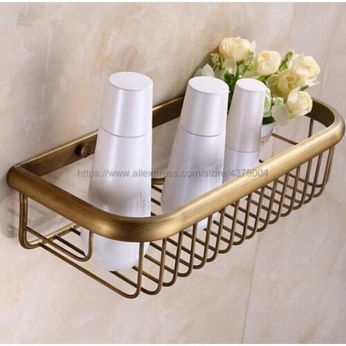 30cm Antique Brass Bathroom Shower Basket Wall mount Soap / Sponge Shower Storage Basket Bathroom Shelf Shampoo Holder Nba030