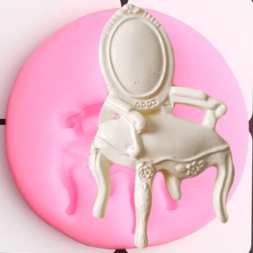 3D Furniture Chair Silicone Mold Cupcake Topper Fondant Mold DIY Party Cake Decorating Tools Soap Candy Chocolate Gumpaste Mould
