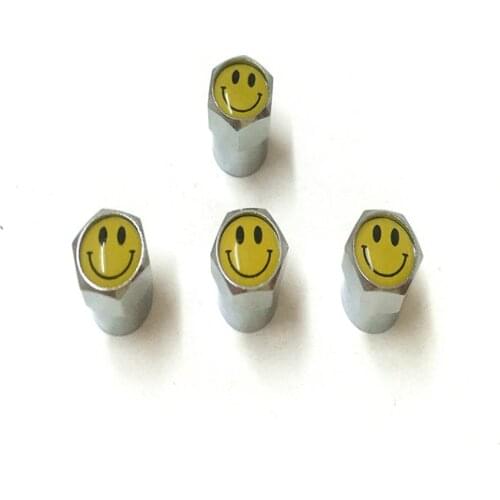 4pcs/lot Car Smile Logo Metal Tire Valve Cap Truck Motorcycle Bike Wheel Tire Valve Caps Cover For BMW Benz VW