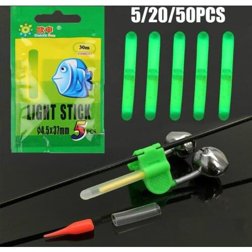 5/20/50 Pcs 4.5*37mm Fishing Buoy Fluorescent Light Stick Night Fishing Luminous Buoy Fishing Rod Fishing/party
