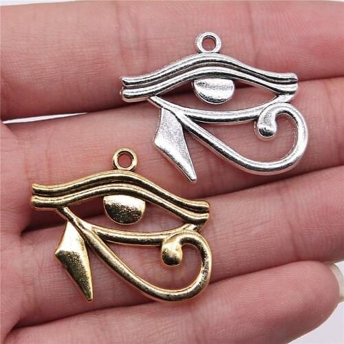 5pcs Charms Ancient Egypt Eye Of Horus 33x27mm Antique Silver Color Pendants Making DIY Handmade Finding Jewelry