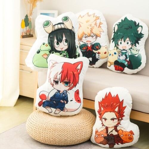 50cm Anime My Hero Academia Cartoon Stuffed Plush Toys Boku Yoh Asakura Katsuki Bakugo Shoto Toooroki Pillow Gift For Boys Girls