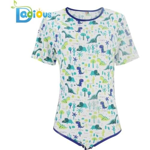 ABDL adult baby green dinosaur forest cotton one-piece pajamas sexy DDLG bag fart clothes cartoon cute romper