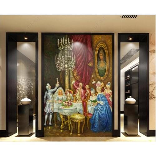 Wallpaper photo 3 d custom mural European-style palace character cocktail party oil painting room Wallpaper for walls in rolls