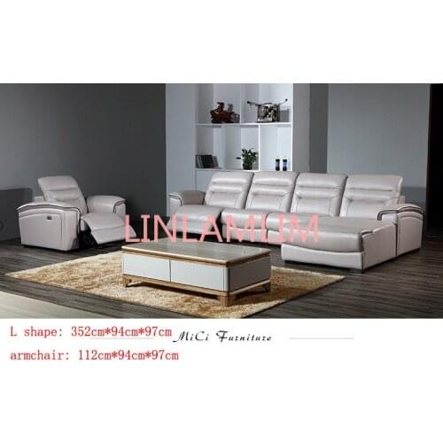 Living room Sofa set диван мебель кровать muebles de sala armchair + L recliner genuine leather sofa cama puff asiento sala fut