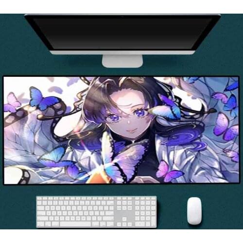 XGZ Kimetsu No Yaiba Anime Game Mouse Pad Black Lock Edge Mouse Pad Anime Rubber Anti-skid Carpet Table Mat