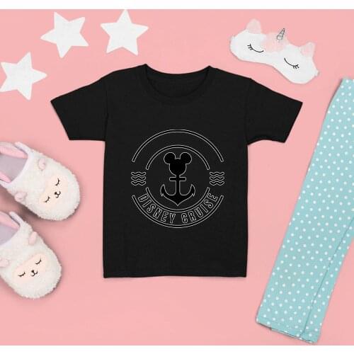 Disney Summer Brothers And Sisters T-shirts New Harajuku Black White Tees Children Outdoor Style Casual Cartoon Printing Tshirt