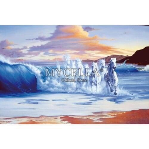 Horse,Full Round,Diamond Embroidery,landscape,5D,Diamond Painting,Cross Stitch,Diamond Mosaic,Needlework,Crafts,Christmas,Gift