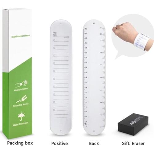 Reusable Erasable Wearable Plan Memorandum Silicone Memo Waterproof Wristband Portable Note For Students Nurse Forgetful Elderly