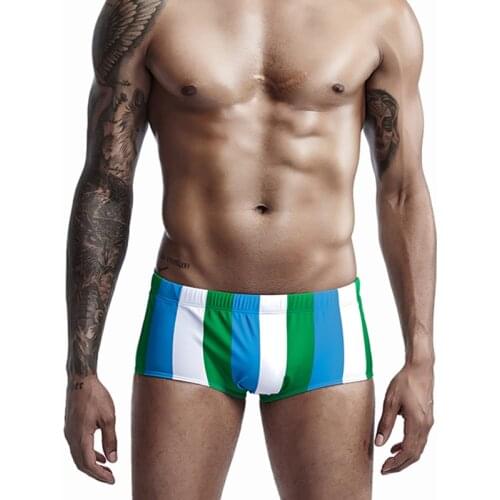 2019 Newest Men Striped Swimwear Plus Size Gay Bikini Swimwear Man Slip Swimsuit Mens Swimming Shorts Bermuda Surfing Short