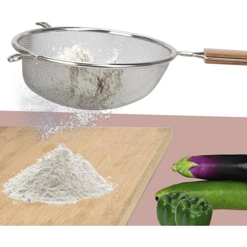Stainless Steel Fine Mesh Strainer Handheld Screen Mesh Kitchen Tool Flour Sieve Oil Strainer Colander Food Fruit Juice Filter