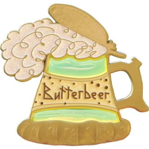 Butter beer see-through enamel pin