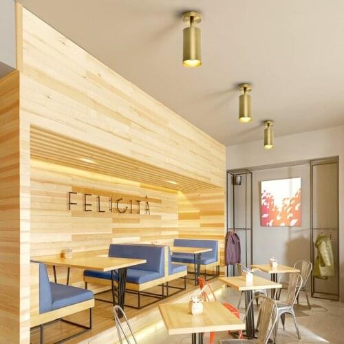 Modern Industrial Track Lamps Clothing Shop Background Wall Guide Light Led Ceiling Gold Copper Spotlights Lusters Fixtures deco