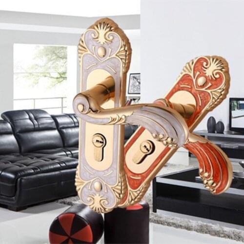 Modern Zinc Alloy door Lock European gold indoor Handles All match Bedroom interior Ivory White Lock With Keys