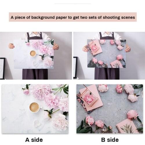 57X42cm 2sides PVC Photography Backdrops Waterproof Geometry Foam Marble Flower Background For Food Jewelry Mini Items Photo