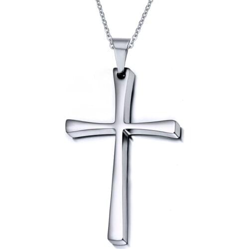2021 Korean Version Style Jewelry Stainless Steel Material Simple And Temperament Cross Pendant Necklace Suitable For Women