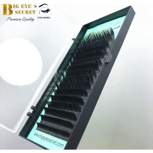 1 case Individual Eyelashe Extension J/B/C/D curl All Size 8-15mm Black Fake False Silk Eyelashes Big Eyes Secret Free shipping