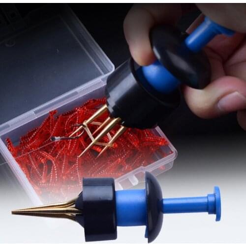 1 Set Red Worm Clip Bloodworm Clip Lightweight Portable Copper Red Worm Lure Bait Bander Pellet Plier for Fishing Fishing Tools