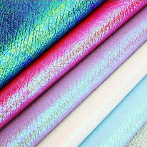10 yards*137cm roll Laser metallic lychee pattern leather Shoe sofa furniture artificial leather pu holographic leather fabric