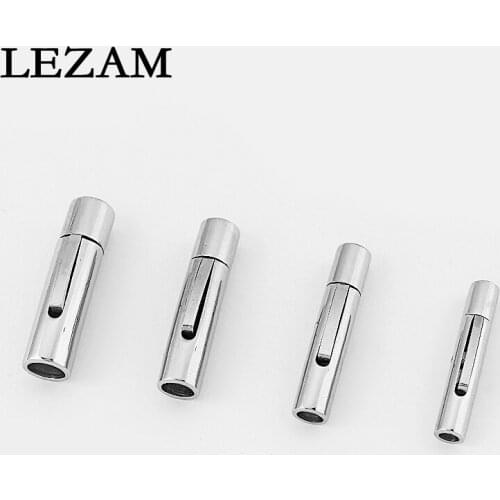 2 Sets 3/4/5/6mm Stainless Steel Bayonet Clasp For Round Leather Necklace Bracelet Making Accessories