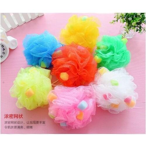 2pcs/set Random Color 13CM Big Large Solid Bath Shower Body Wash Scrubber Mesh Tool