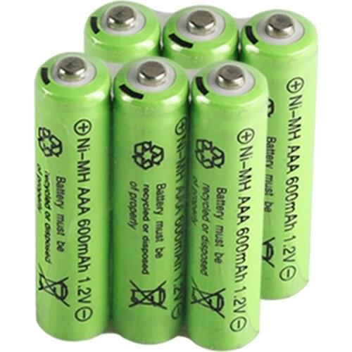 6psc/lot 1.2v 600mah AAA remote control toy rechargeable NI-MH rechargeable battery AAA 1.2V 600mAh free shipping