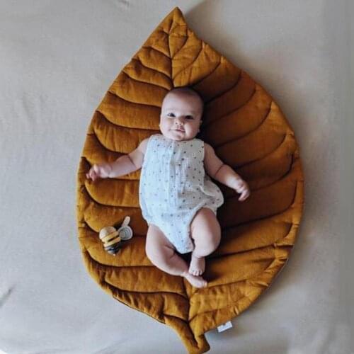Baby Floor Rug Soft Breathable Nordic Style Leaf Shape Newborn Crawling Blanket for Children Room