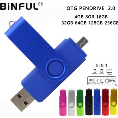 BINFUL 3IN1 Type-c pen drive cle Mirco Phone high speed pendrive 4/8/16/32/64/128/256/512GB flash drive usb memory OTG usb stick