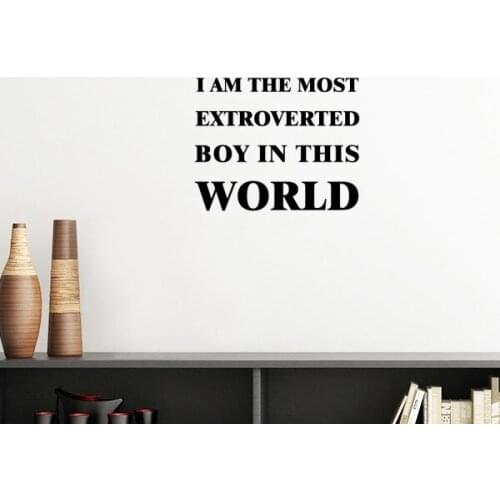 I Am The Extroverted Boy Silhouette Removable Wall Sticker Art Decals Mural DIY Wallpaper for Room Decal