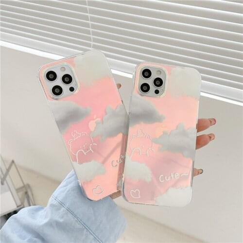INS Korea Baiyun starry sky Transparent Soft phone Case For iphone 7 8 Puls X XR XS 11 12 pro Max Luxury Full protection cover