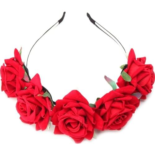 New Artificial Flowers Wedding Decoration Garland Floral Bride Headband Party Prom Festival Decor Princess Wreath