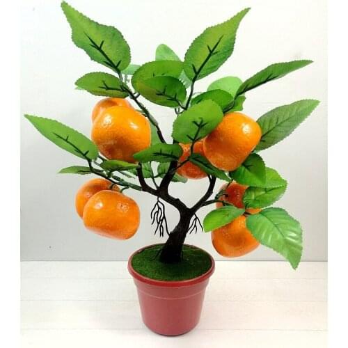 Simulation fruit potted false orange peach apple tree small bonsai plastic false flower indoor living room decorations