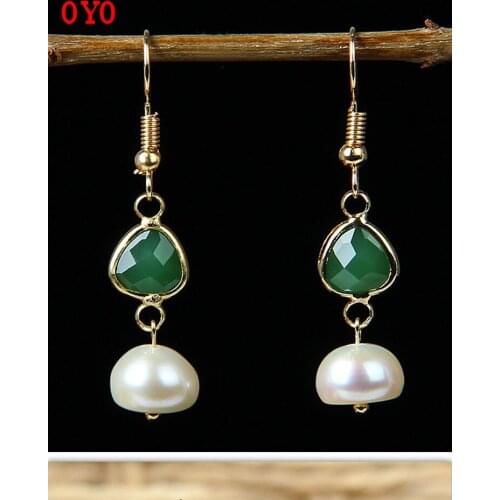 925 sterling silver classic temperament aquamarine crystal water drop long strip ethnic style female earrings