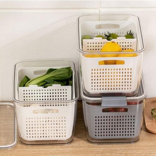 1Pc Fruit Storage Boxes Fridge Drain Basket Refrigerator Storage Containers Fresh Vegetable Onion Garlic Drainer For Kitchen