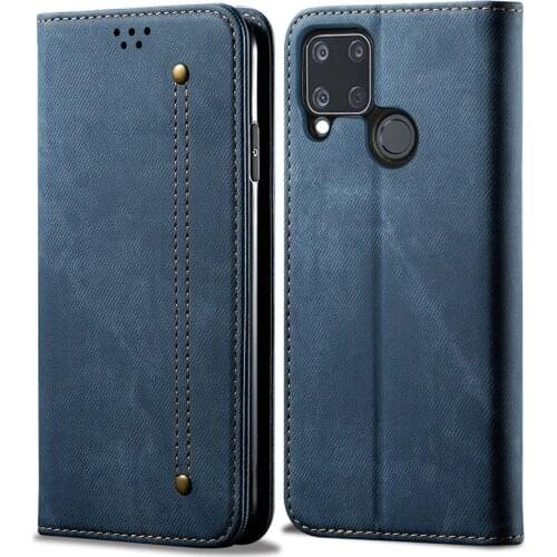 Retro Leather Wallet Case For OPPO Realme C15 C11 Flip Cover Pouch Card Slot Stand Case For Realme C11 C15 Phone Cases
