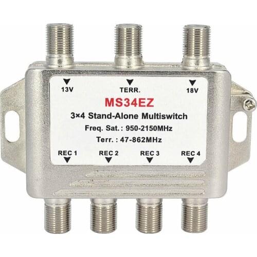 Hot 3x4 Satellite MultiSwitch Splitter FTA TV LNB TV Receiver Switch For Cascade satellite 3 in 4 Out Multiswitch Wholesale
