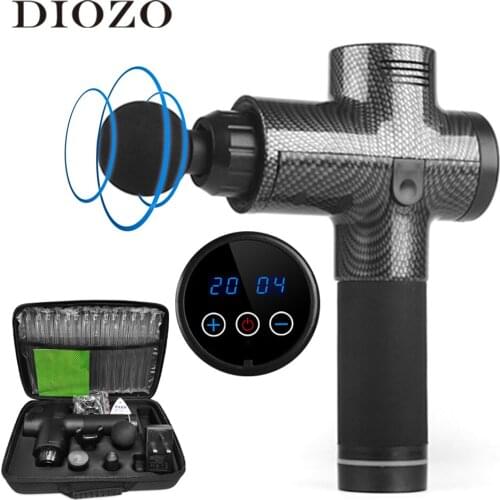 DIOZO Massage Gun LCD Display With 6 Massage Heads Fascia Massage Body Slimming Therapy Deep Muscle Massager