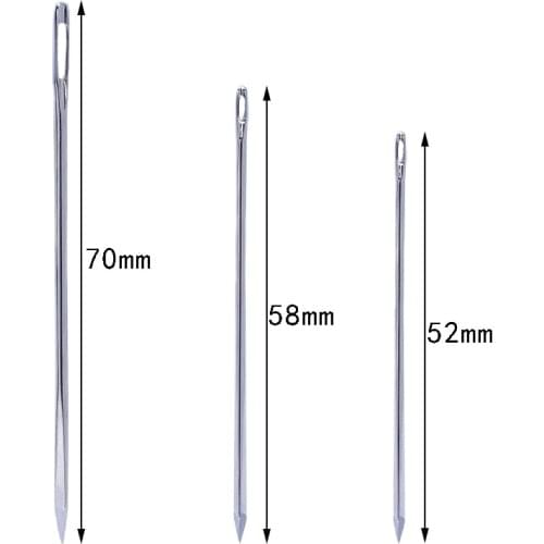 MIUSIE 9PCS 3 size 4.8/5.8/7.0cm handmade leather stitching sewing needle stainless steel needle for Leather Bag with Bottle