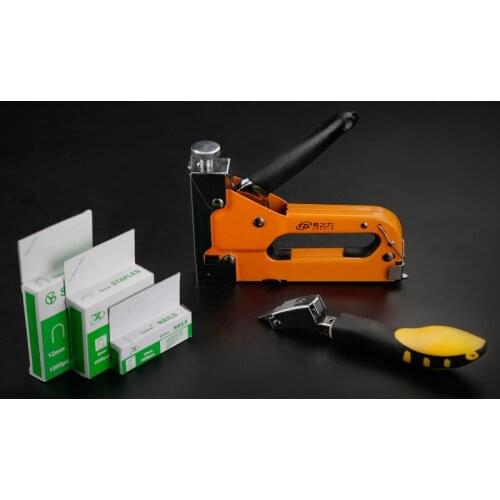 Multitool Nail Staple Gun Furniture Stapler For Wood Door Upholstery Framing Rivet Gun 3-way Manual Heavy Duty Hand Nail Gun