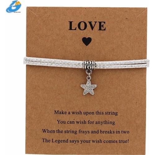 DGW New Fashion Sea Starfish Pendant Simple Cool Summer Bracelet Beach Alloy Jewelry for Men Rope Chain Women Charm Bracelets QW
