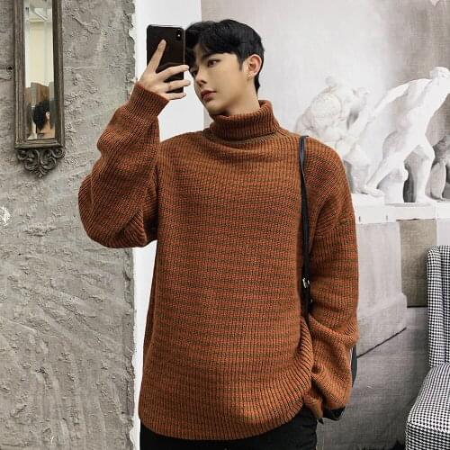 Fashion Men Striped Sweater Long Sleeve Oversize Pullovers Outwear Man Streetwear Casual Knitted Clothing New Autumn