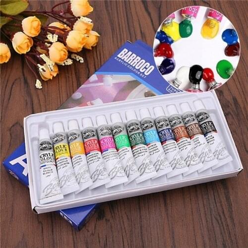 12Colors/Set Acrylic Paint Color Set Acrylic Paints Pigment for Artists Ceramic Stone Wall Craft Paints Color Pigments