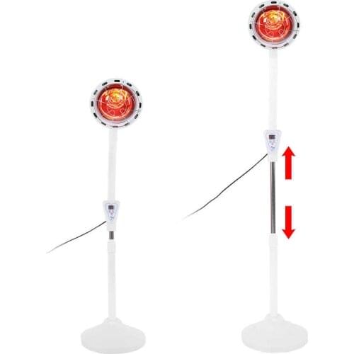 275W Floor Stand Infrared Light Heating Therapy Lamp Pain Relief Adjustable 360 Degree Rotation Skin Care Lamp