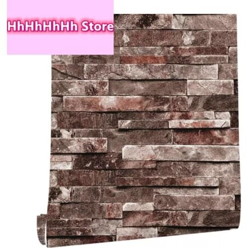 Brick Wallpaper Brown/Red Vinyl Self Adhesive Wall Paper Retro Peel and Stick Faux Design For Walls Bathroom Bedroom Home Decor