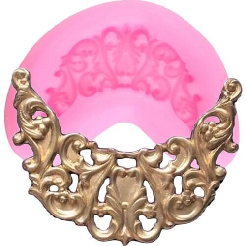 Baroque Relief Silicone Mold DIY Wedding Party Cupcake Topper Fondant Cake Decorating Tools Candy Clay Chocolate Gumpaste Moulds